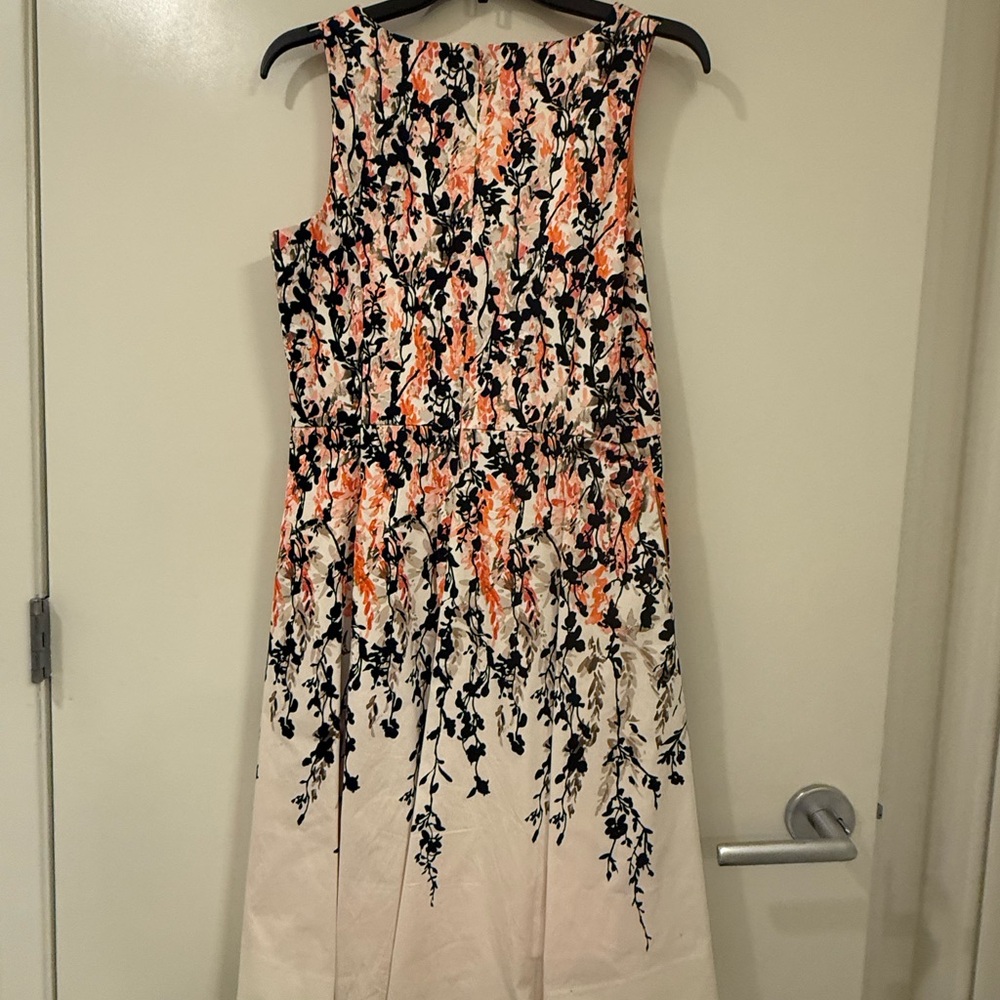 Floral Midi Dress - Black and Poppy